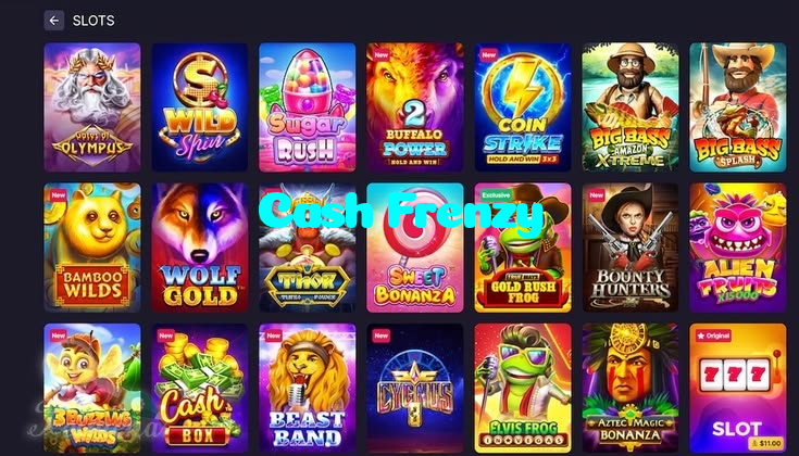 Cash Frenzy casino presented on mobile device in Pakistan with slots and live games